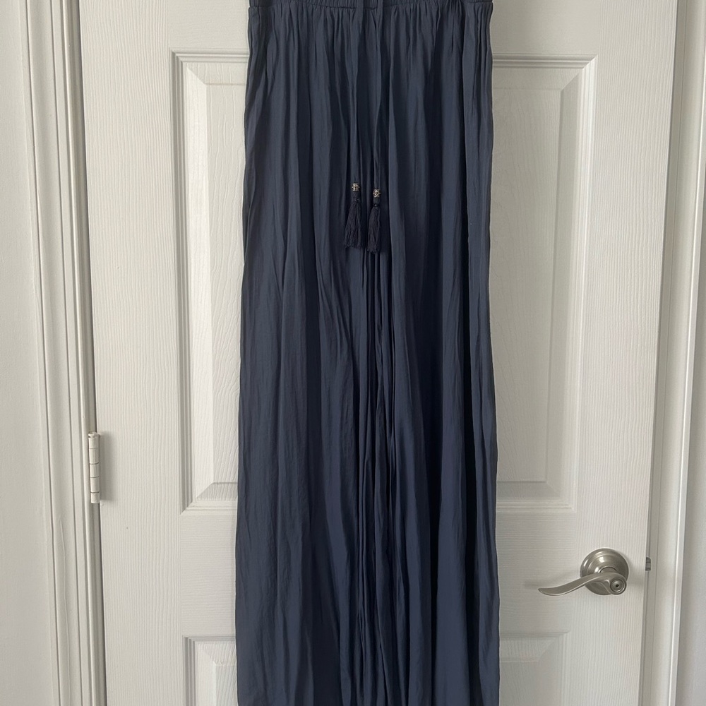 Wide Leg Navy Pants